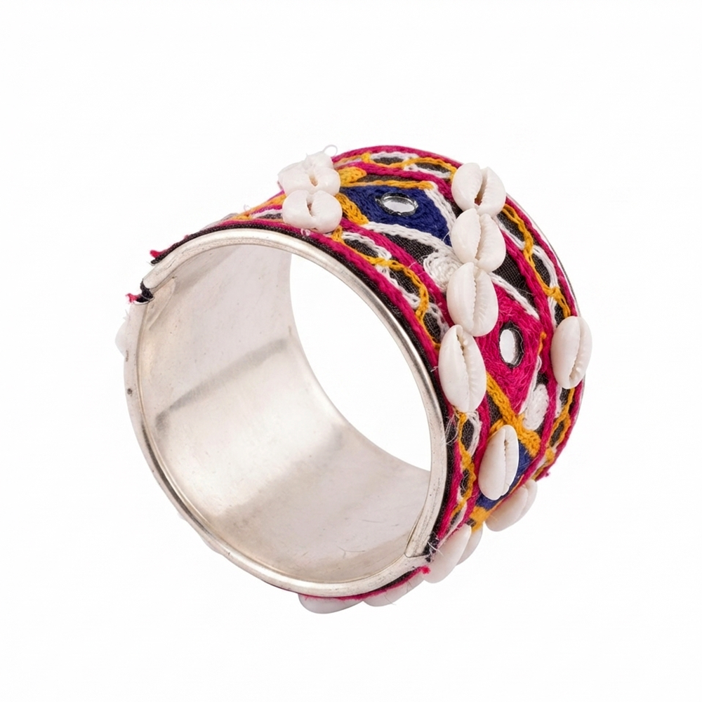 The99Jewel Navratri Shell Bracelet Kada with Ghungroo Traditional Jewellery for Women