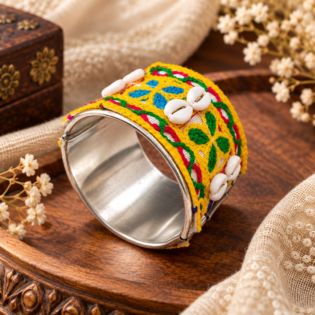 The99Jewel Navratri Shell Bracelet Kada Traditional Jewellery for Women