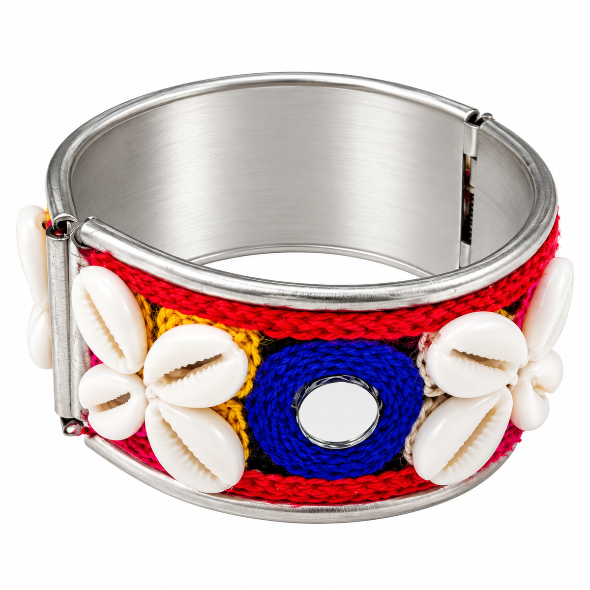The99Jewel Colourful Navratri Shell & Mirror Work Traditional Kada Bracelet