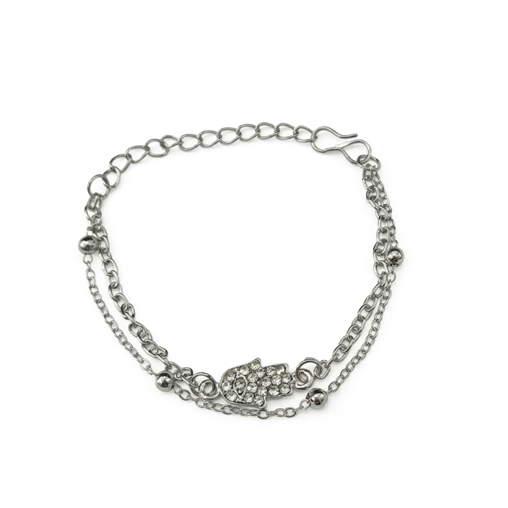 The99Jewel Graceful Silver Plated Austrian Stone Adjustable Bracelet with Swans Shape Charm