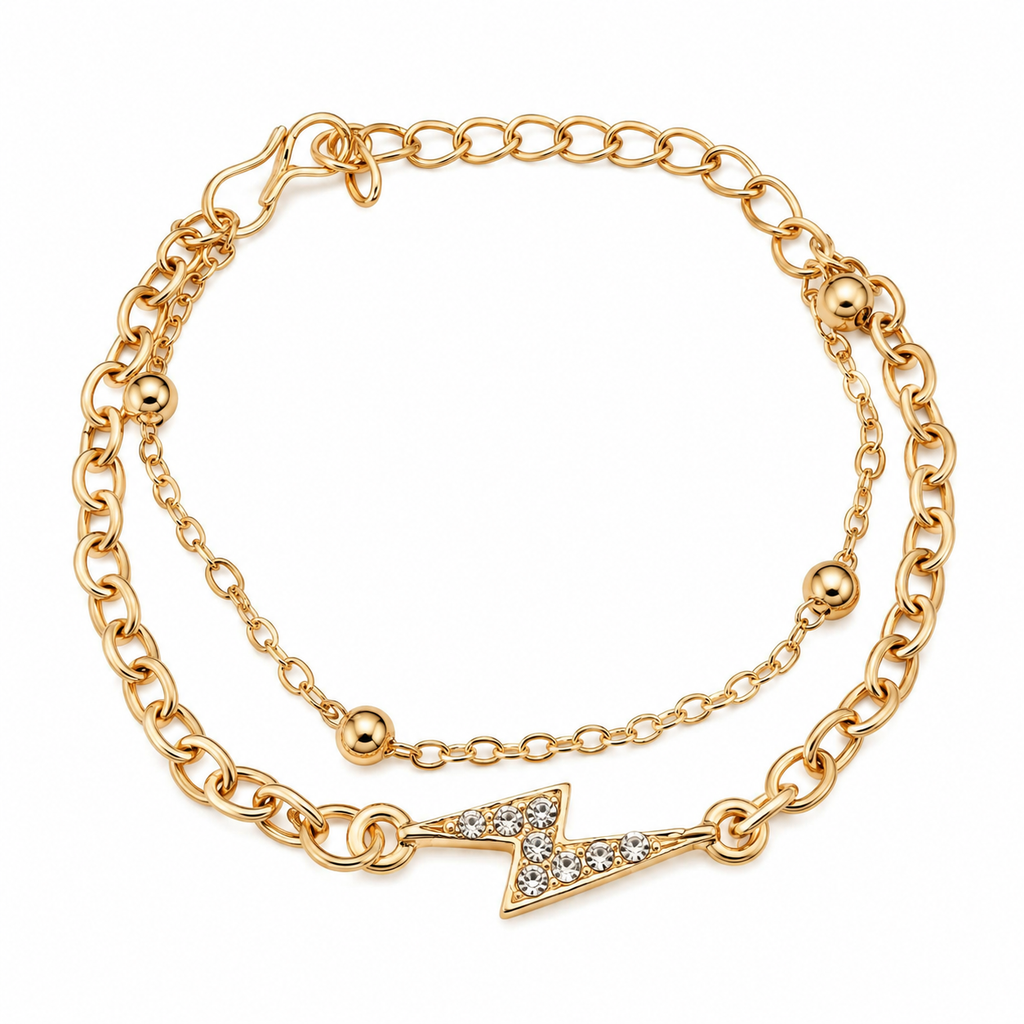 The99Jewel Graceful Rose Gold Plated Austrian Stone Adjustable Bracelet