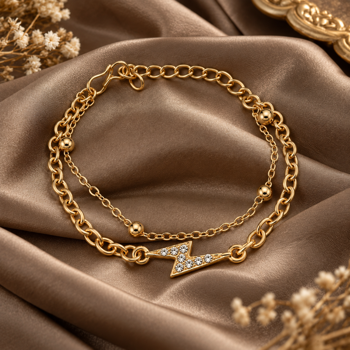 The99Jewel Graceful Rose Gold Plated Austrian Stone Adjustable Bracelet 