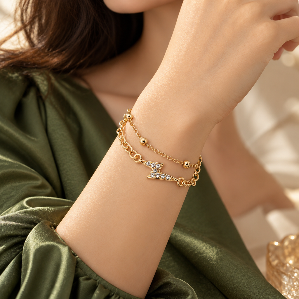 The99Jewel Graceful Rose Gold Plated Austrian Stone Adjustable Bracelet