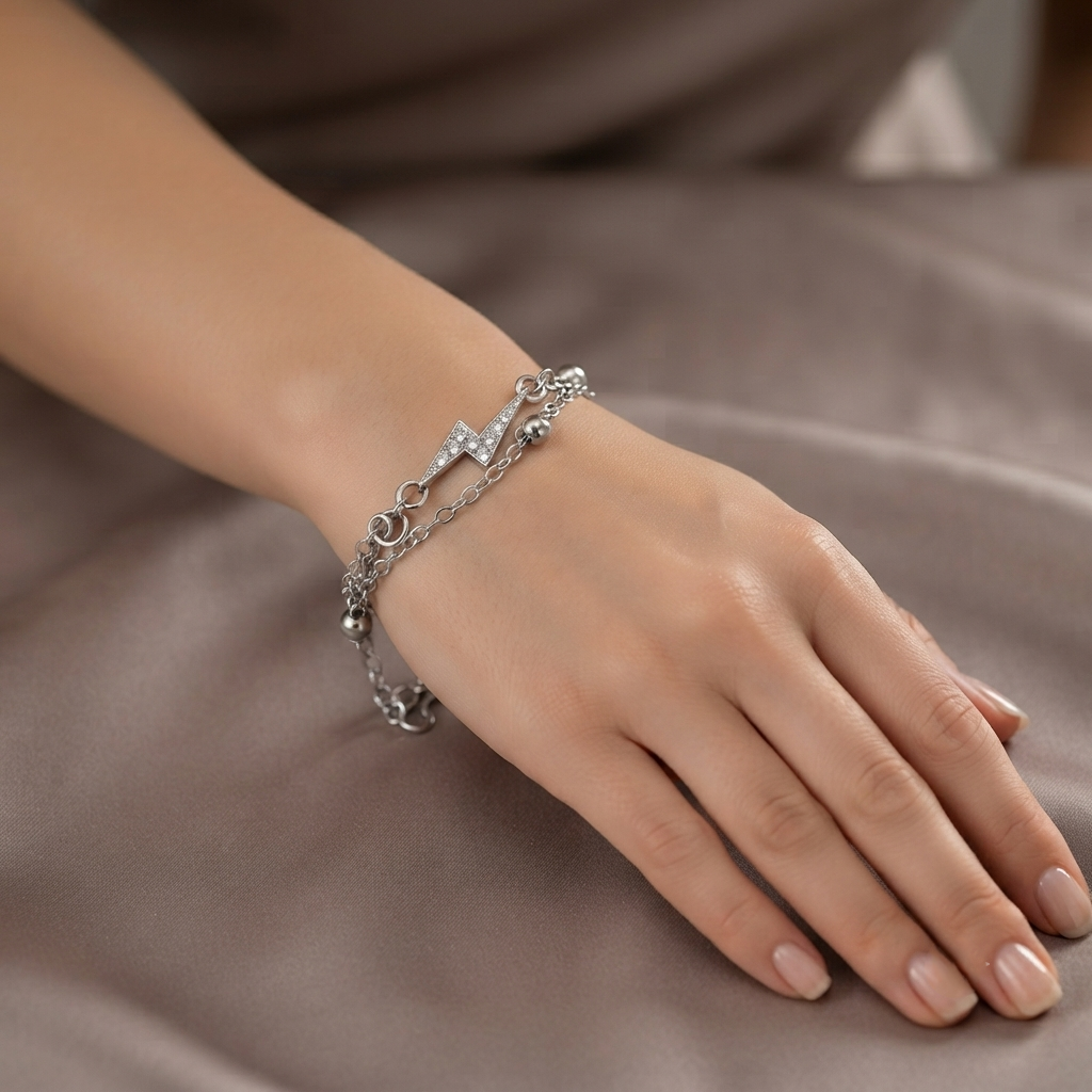 The99Jewel Graceful Silver Plated Austrian Stone Adjustable Bracelet 