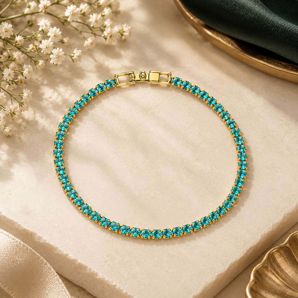 The99Jewel Dazzling Austrian Stone Bracelet with Tassels for Party & Festive Wear
