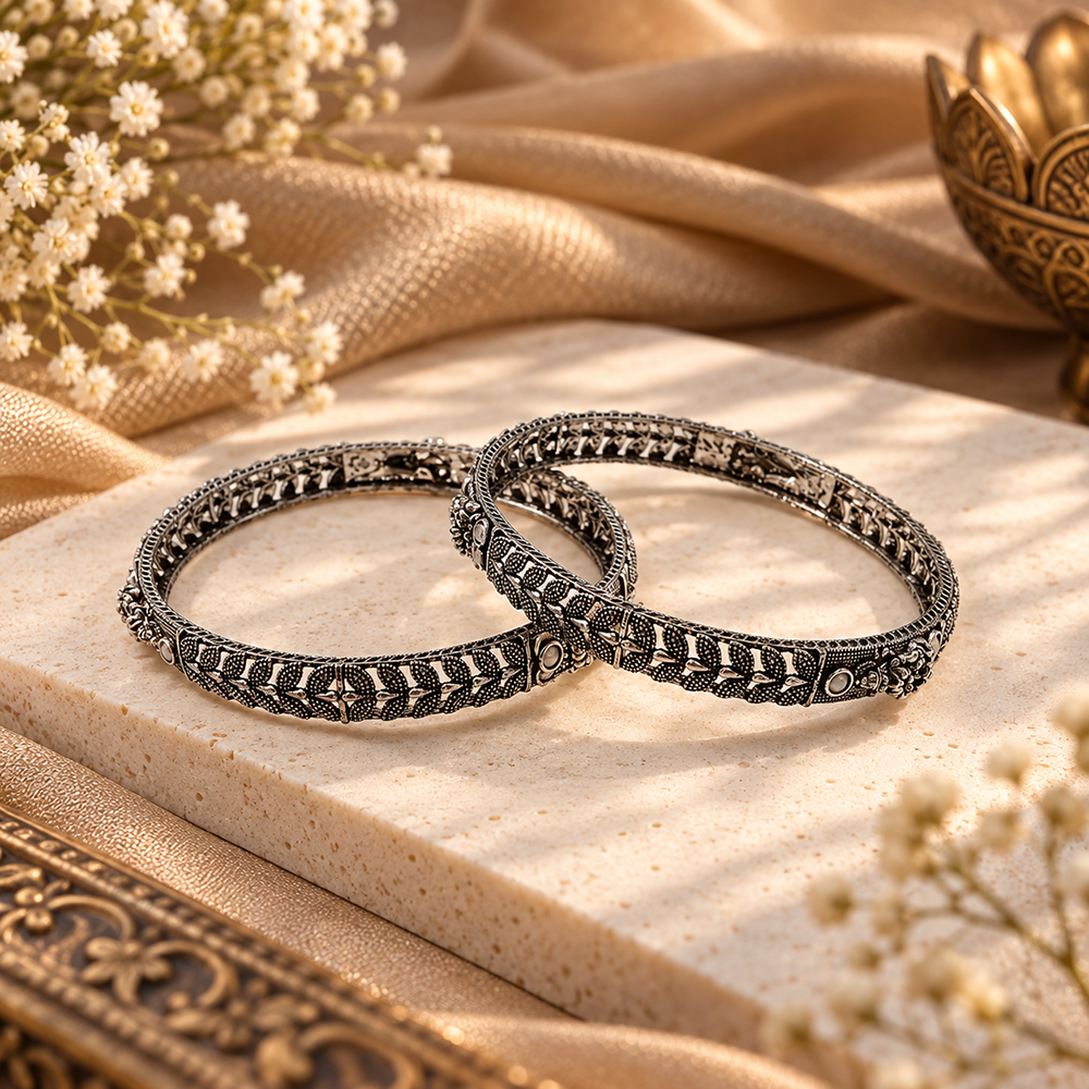 The99Jewel Ethnic Oxidised Bangles Set for Women Stylish Traditional Jewellery