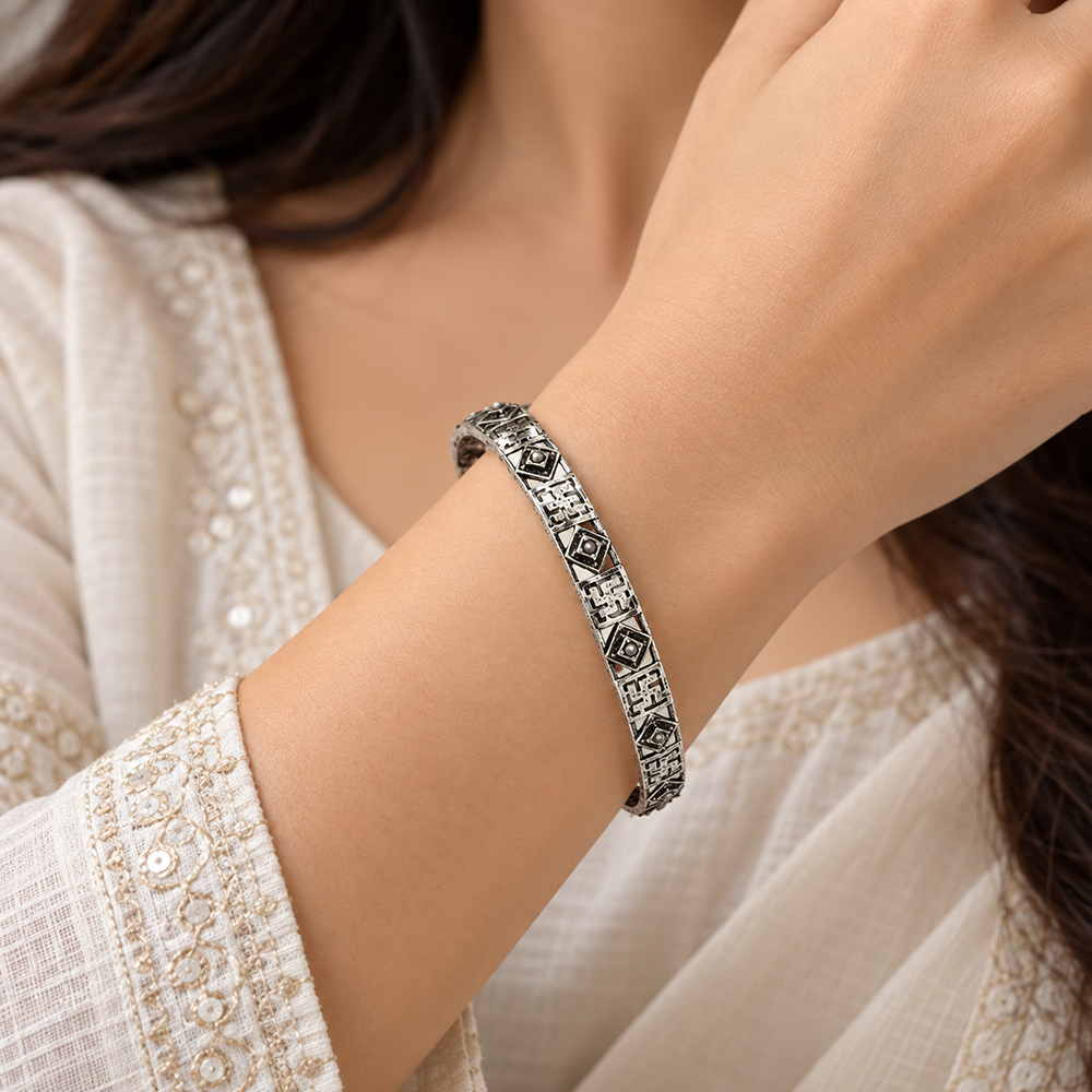 The99Jewel Ethnic Oxidised Bangles Set for Women Stylish Traditional Jewellery