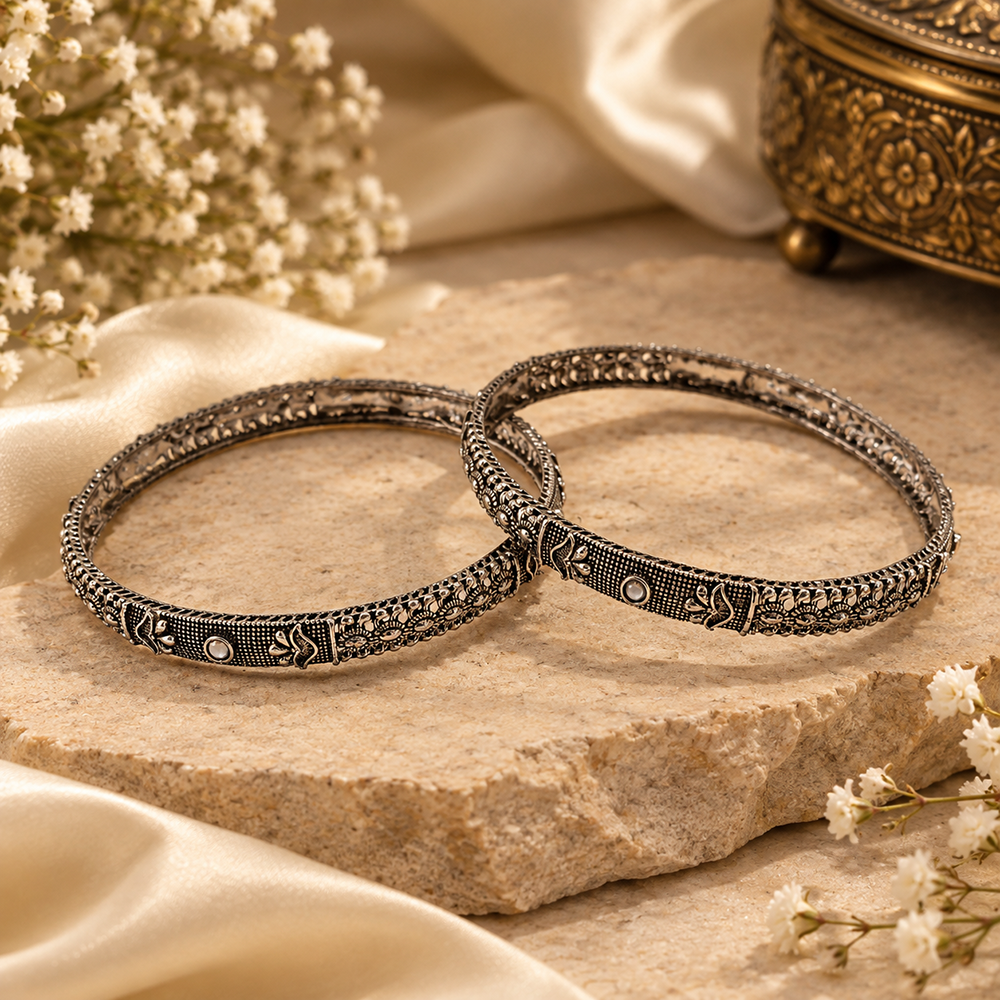 The99Jewel Ethnic Oxidised Bangles Set for Women Stylish Traditional Jewellery