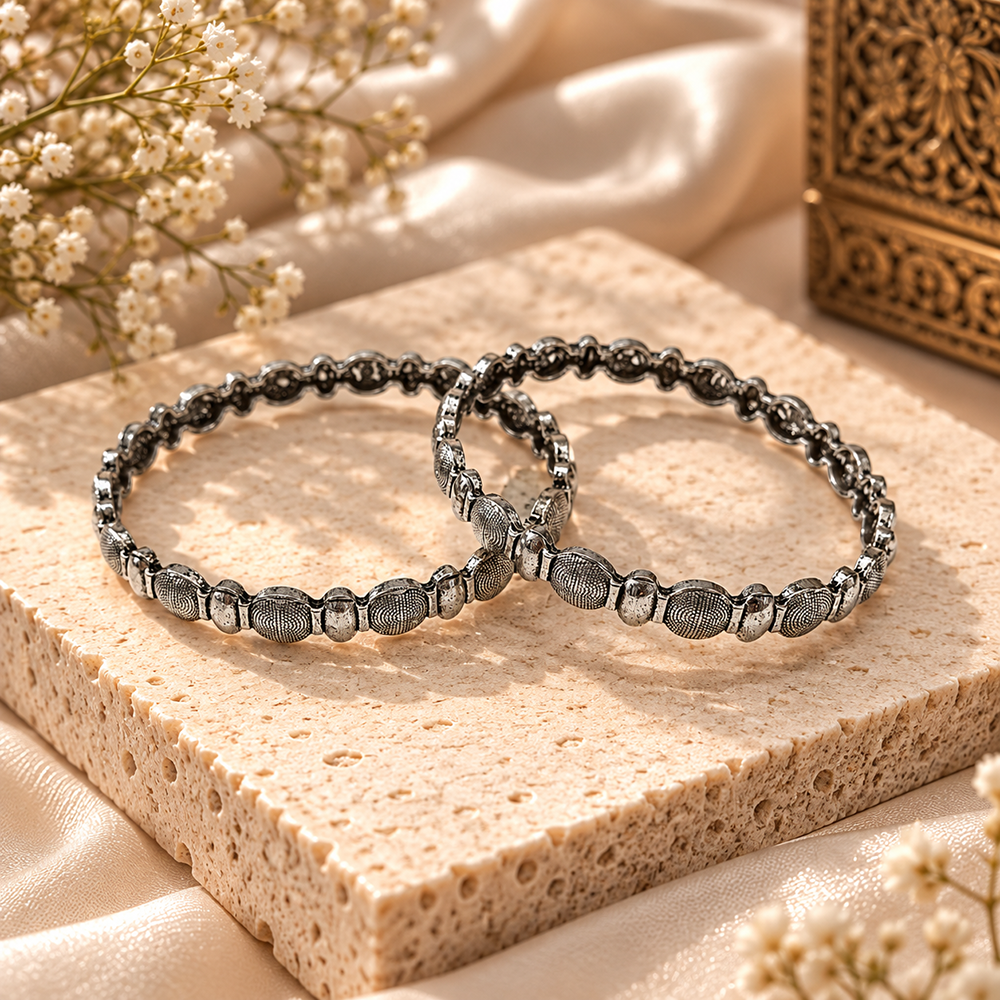 The99Jewel Ethnic Oxidised Bangles Set for Women Stylish Traditional Jewellery