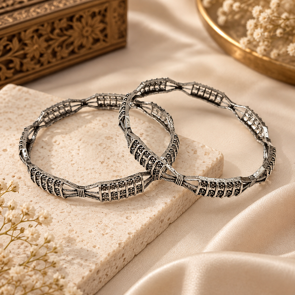 The99Jewel Ethnic Oxidised Bangles Set for Women Stylish Traditional Jewellery