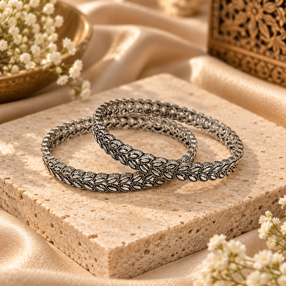 The99Jewel Ethnic Oxidised Bangles Set for Women Stylish Traditional Jewellery
