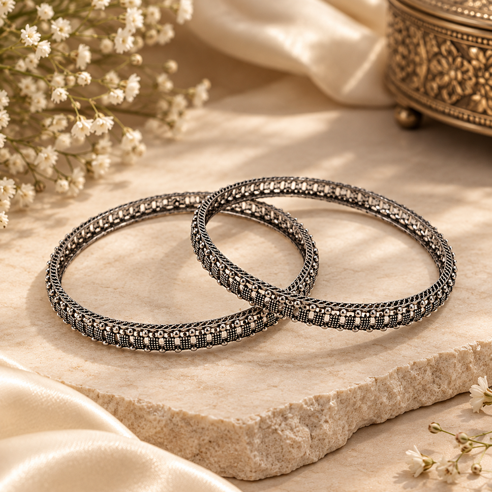 The99Jewel Ethnic Oxidised Bangles Set for Women Stylish Traditional Jewellery
