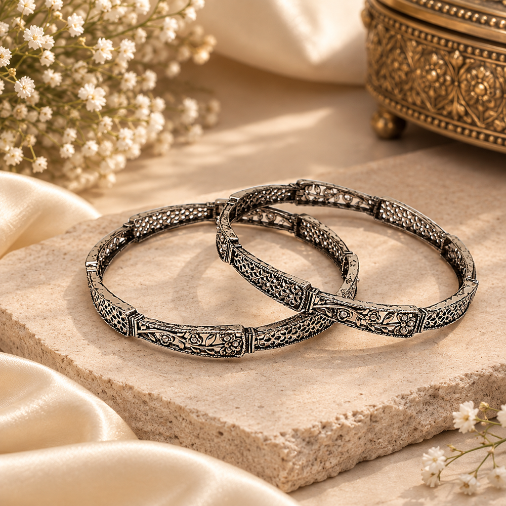 The99Jewel Ethnic Oxidised Bangles Set for Women Stylish Traditional Jewellery