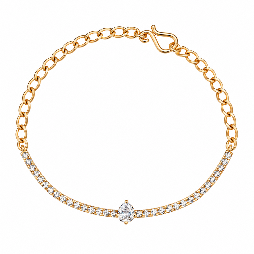 The99Jewel Everglow Rose Gold Plated Round Shape American Diamond  Bracelet for Women