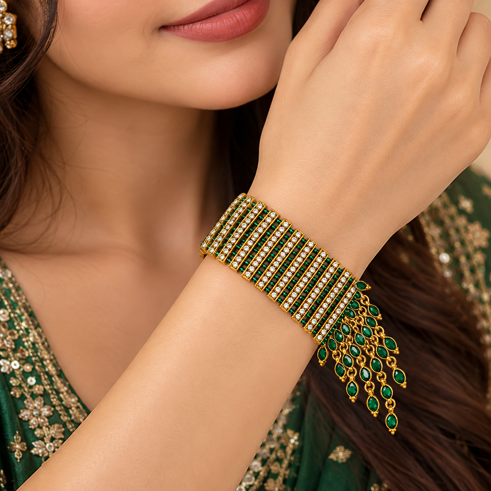 The99Jewel Gold Plated Austrian Stone Festive Designer Bracelet For Women And Girls
