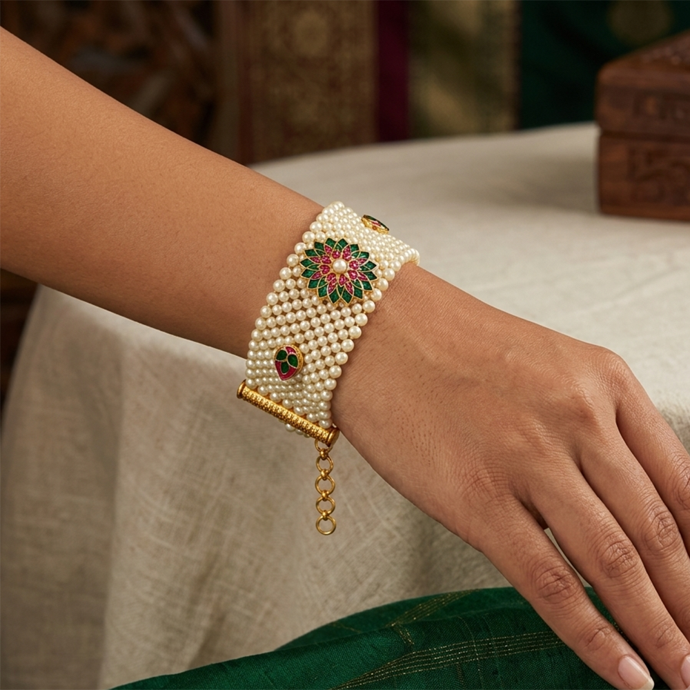 The99Jewel Gold Plated Austrian Stone Festive Designer Bracelet For Women And Girls