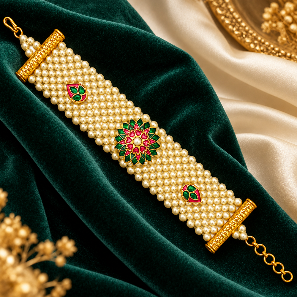 The99Jewel Gold Plated Austrian Stone Festive Designer Bracelet For Women And Girls