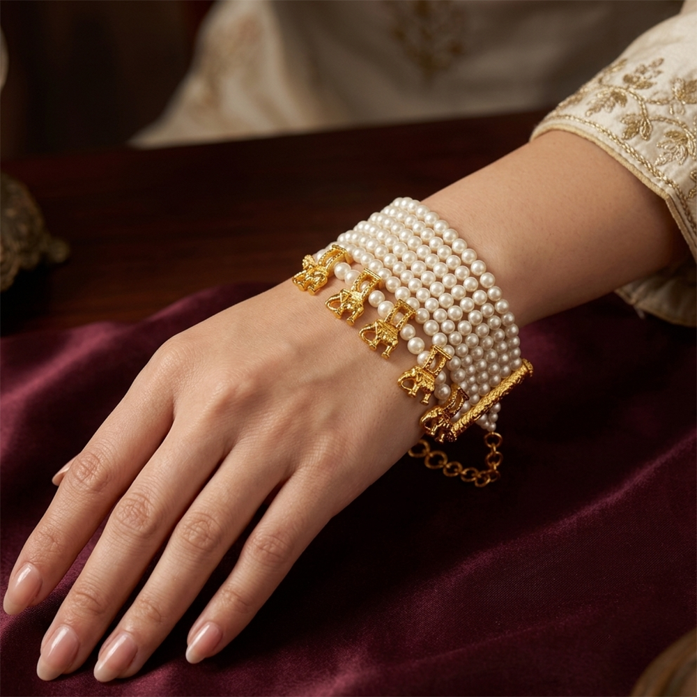 The99Jewel Gold Plated Austrian Stone Festive Designer Bracelet For Women And Girls