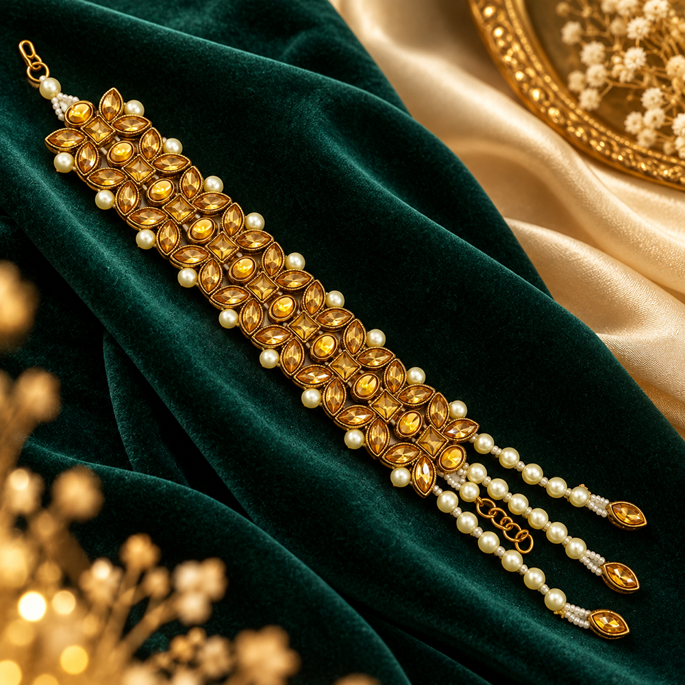 The99Jewel Gold Plated Austrian Stone Festive Designer Bracelet For Women And Girls