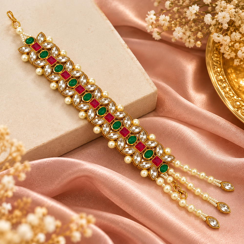 The99Jewel Gold Plated Austrian Stone Festive Designer Bracelet For Women And Girls