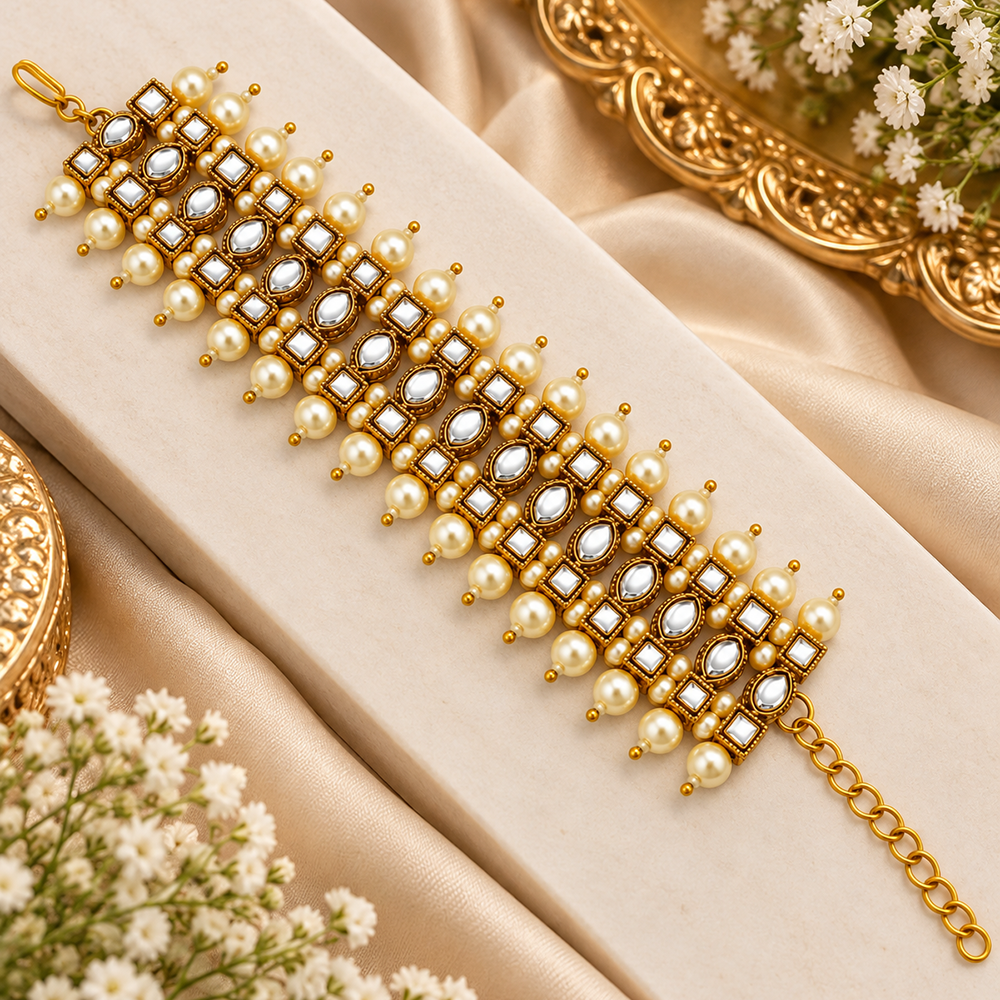 The99Jewel Gold Plated Austrian Stone Festive Designer Bracelet For Women And Girls