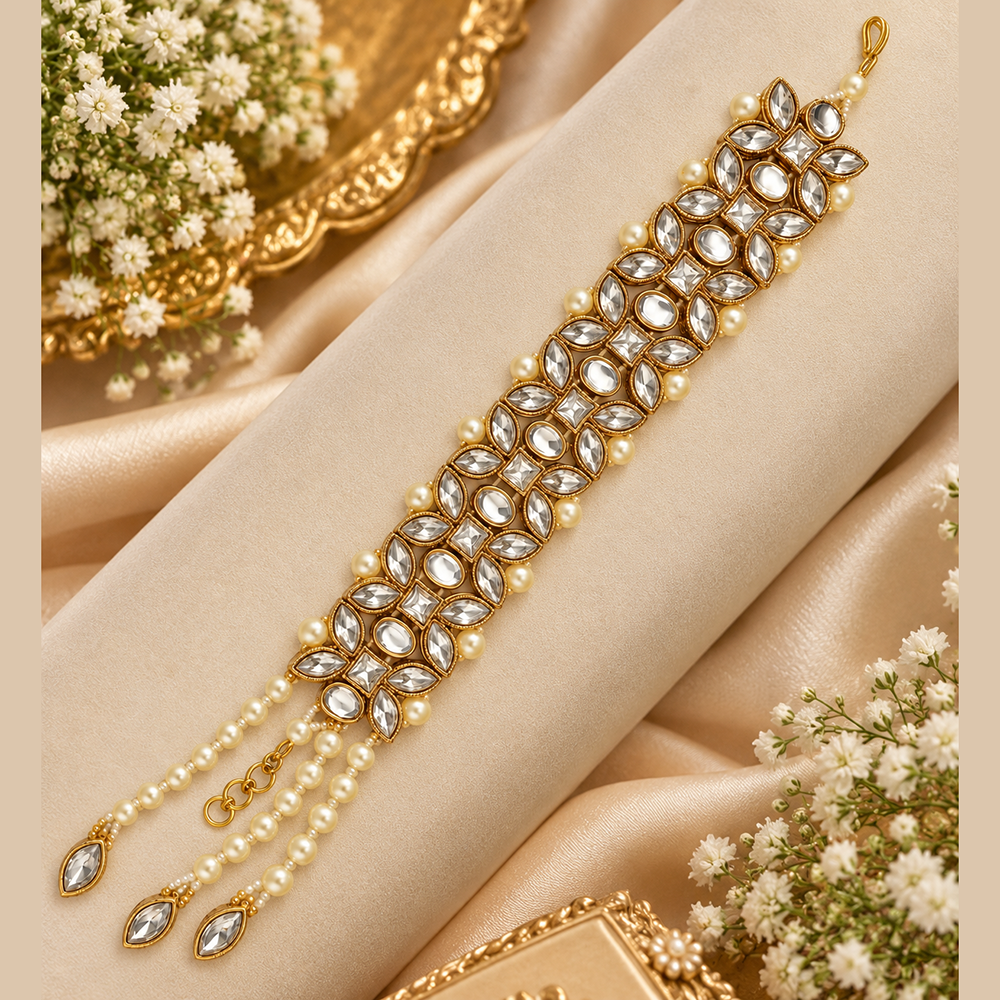 The99Jewel Gold Plated Austrian Stone Festive Designer Bracelet For Women And Girls