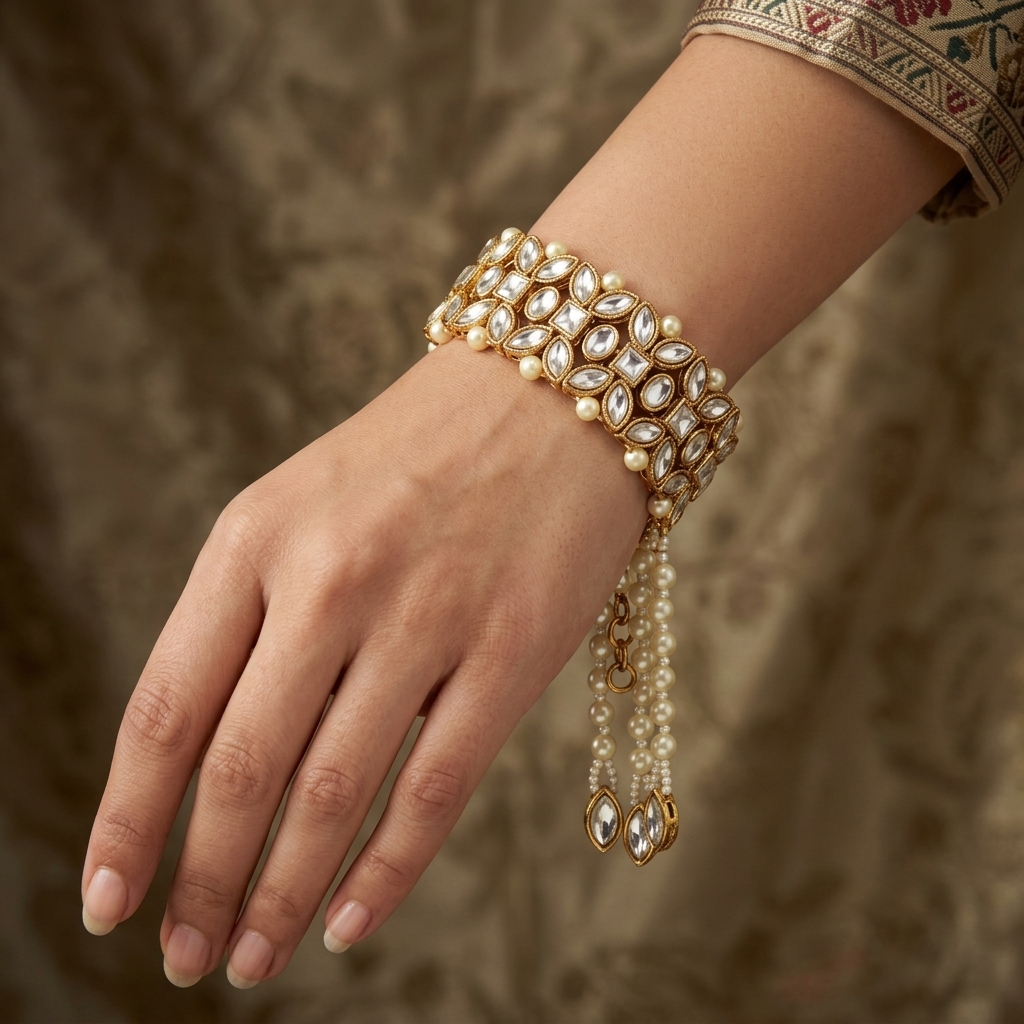 The99Jewel Gold Plated Austrian Stone Festive Designer Bracelet For Women And Girls