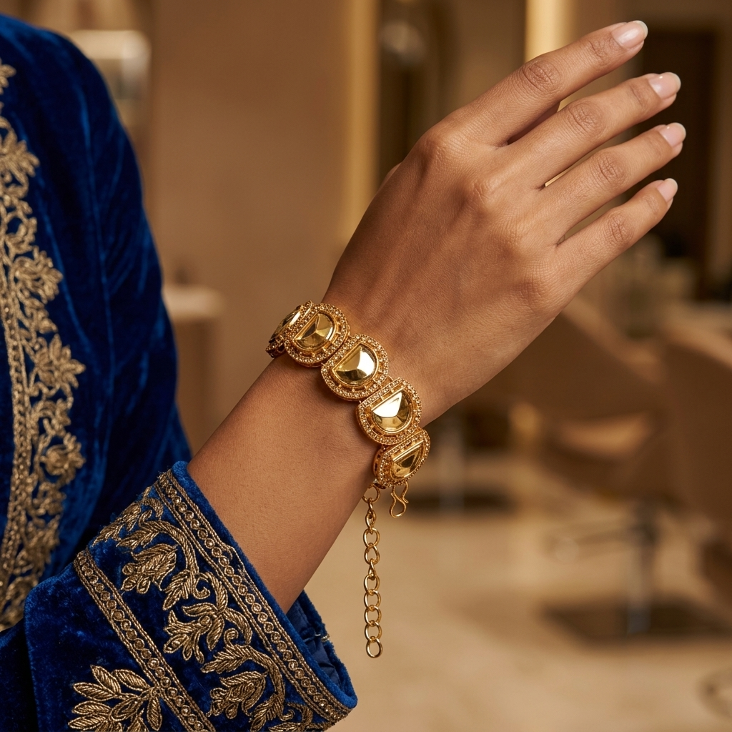 The99Jewel Gold Plated Austrian Stone Festive Designer Bracelet For Women And Girls