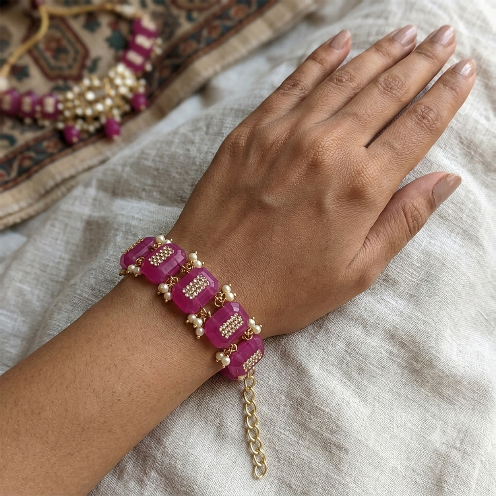 The99Jewel Gold Plated Austrian Stone Festive Designer Bracelet For Women And Girls