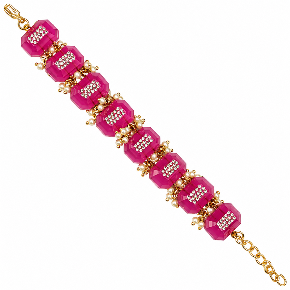 The99Jewel Gold Plated Austrian Stone Festive Designer Bracelet For Women And Girls