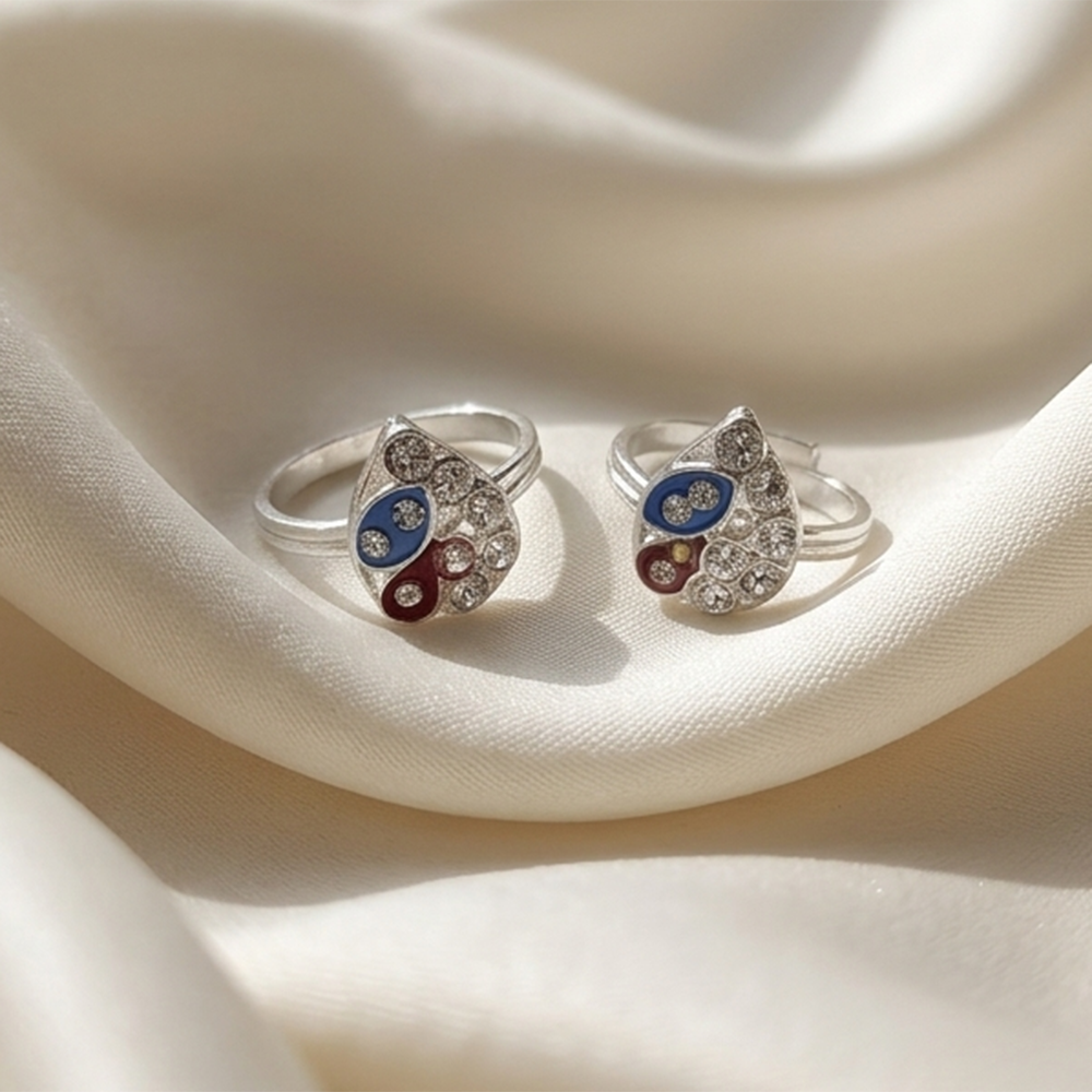 The99Jewel Silver-Toned Adjustable Austrian Toe  Ring for Women