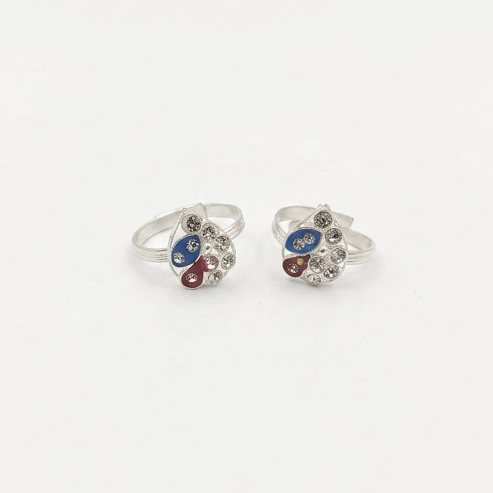 The99Jewel Silver-Toned Adjustable Austrian Toe  Ring for Women