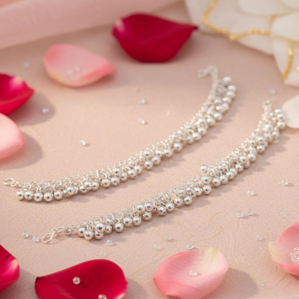 The99Jewel Classic Oxidised Silver Ghungroo Kaan Chain\ Earchain \ Kan Chain