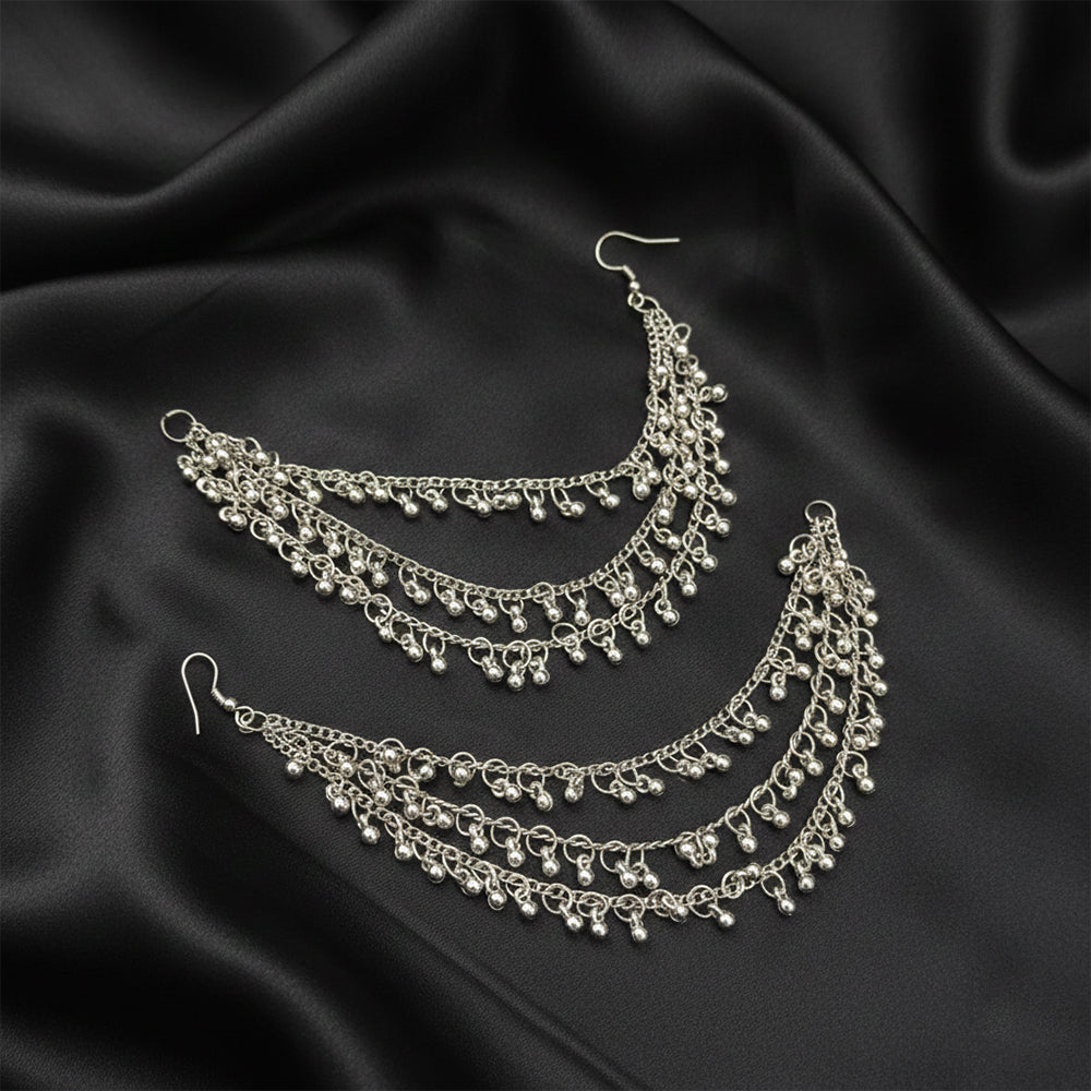 The99Jewel Stylish Oxidised Kanchain /Ear Chain For Earrings