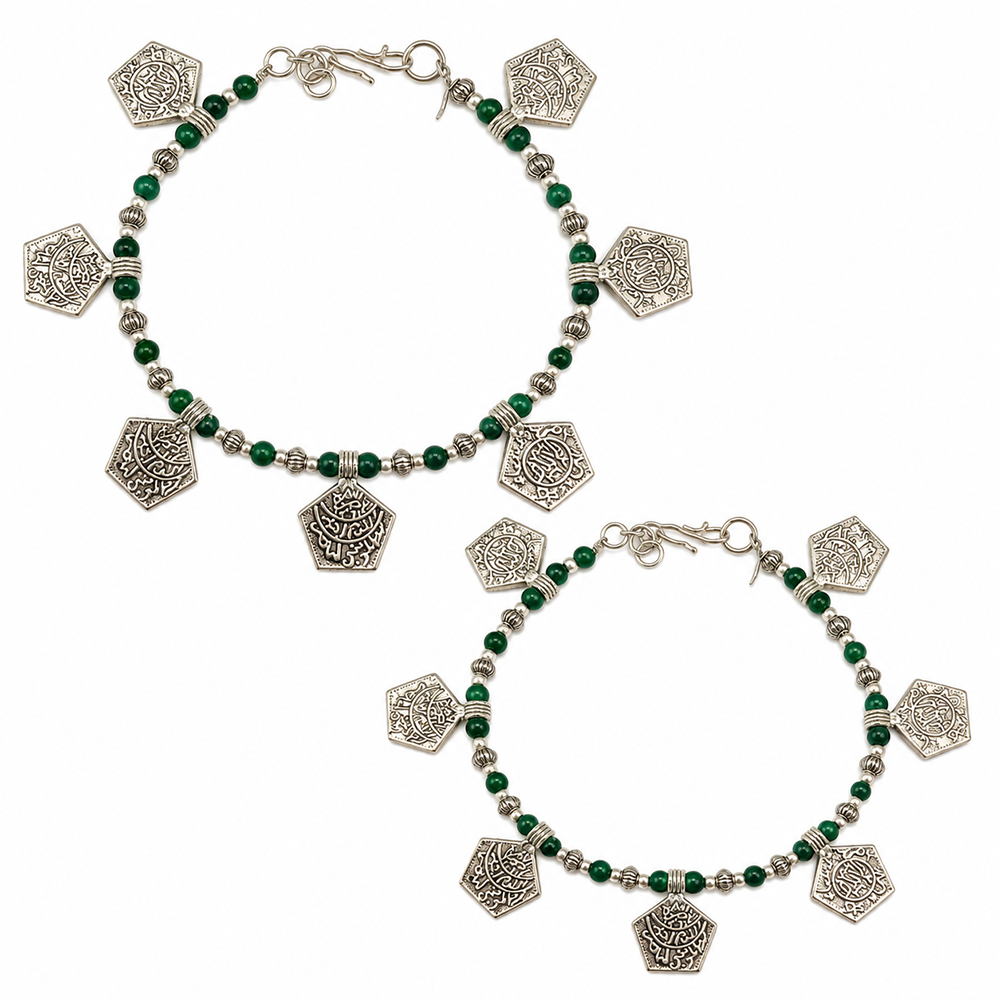 The99Jewel Women's Oxidised Payal Anklet with Charms| Traditional Ethnic Fashion Jewellery