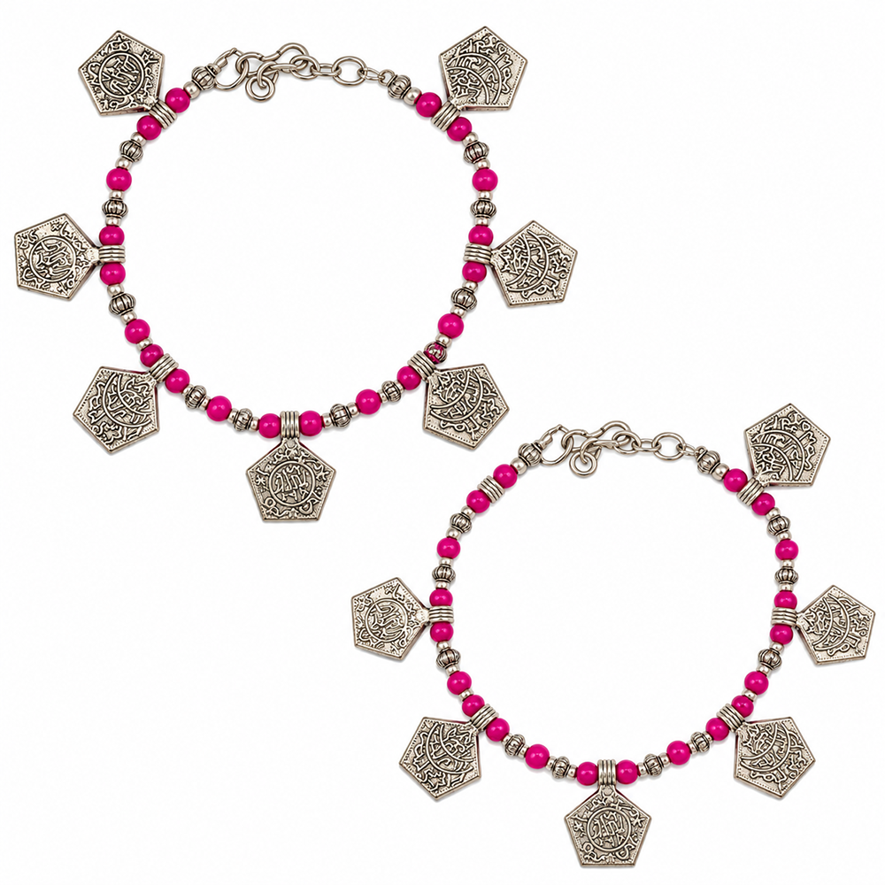 The99Jewel Women's Oxidised Payal Anklet with Charms| Traditional Ethnic Fashion Jewellery