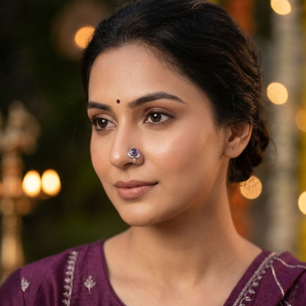 The99Jewel Oxidised Nose Pin Traditional Festive Jewellery for women