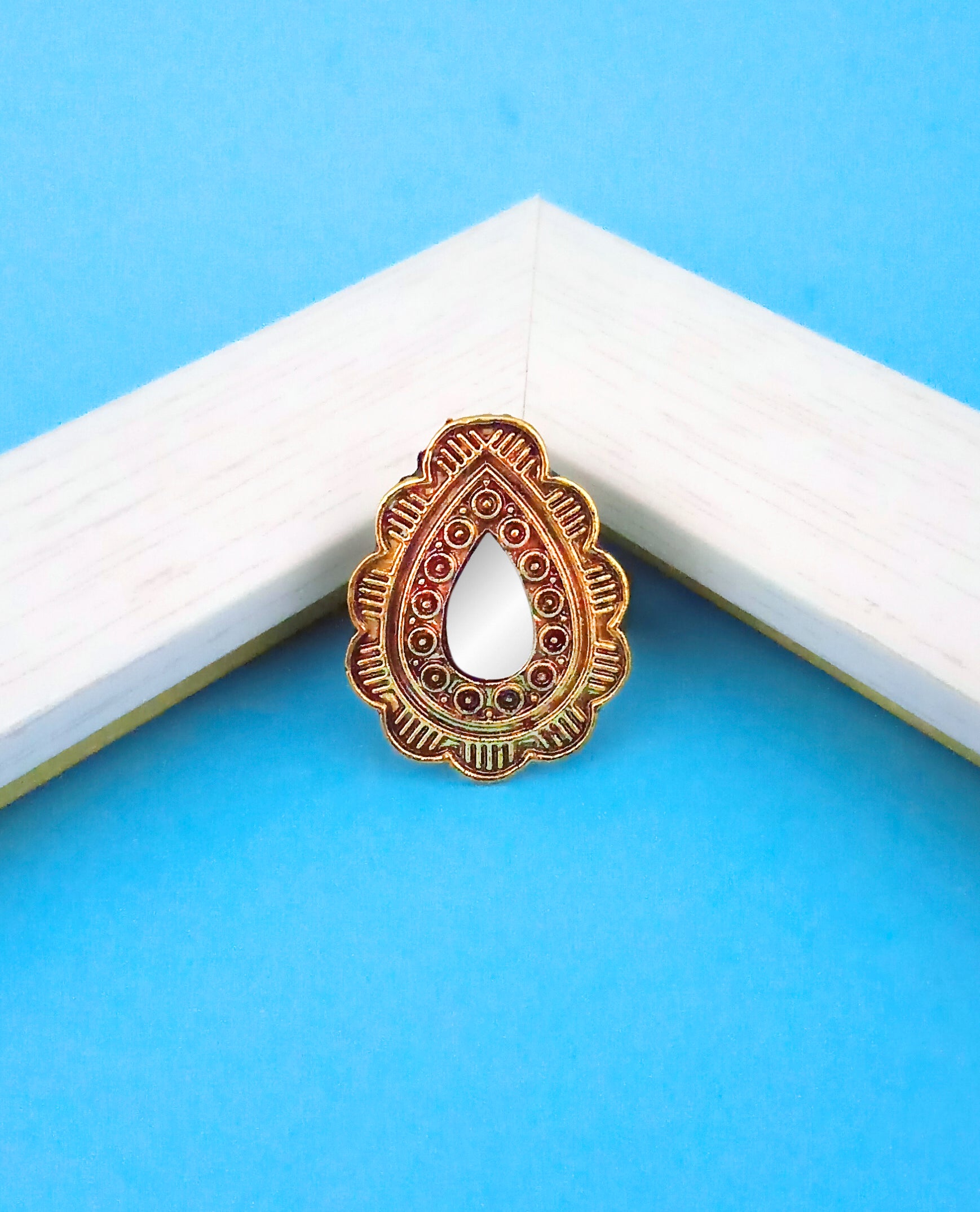 The99Jewel Mirror Oxidised Adjustable Ring