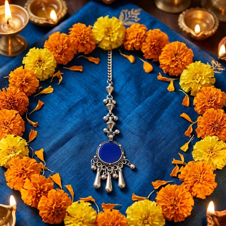 The99Jewel Oxidised Navratri Mangtikka for Women Traditional Festive Jewellery