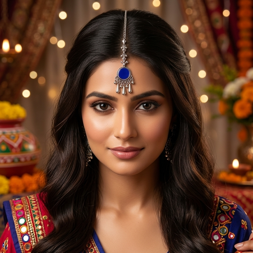 The99Jewel Oxidised Navratri Mangtikka for Women Traditional Festive Jewellery