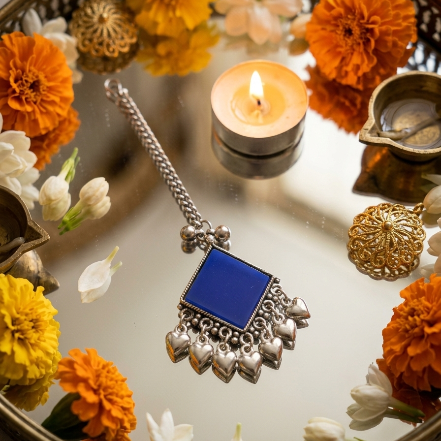 The99Jewel Oxidised Navratri Mangtikka for Women Traditional Festive Jewellery