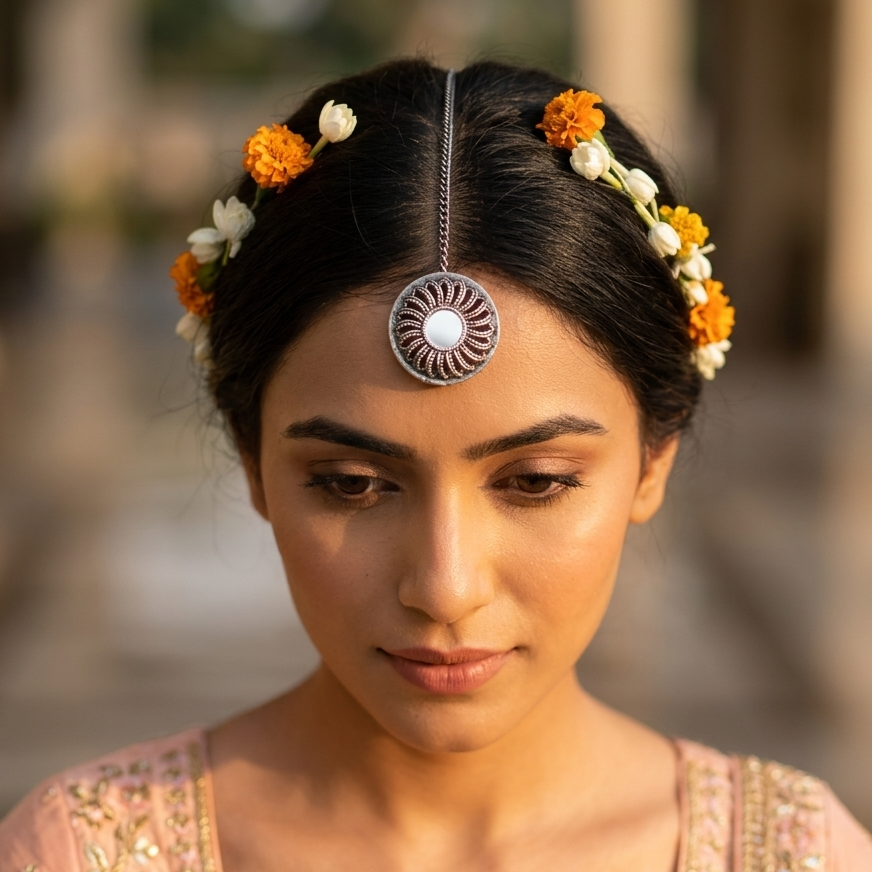 The99Jewel Oxidised Navratri Mangtikka for Women Traditional Festive Jewellery