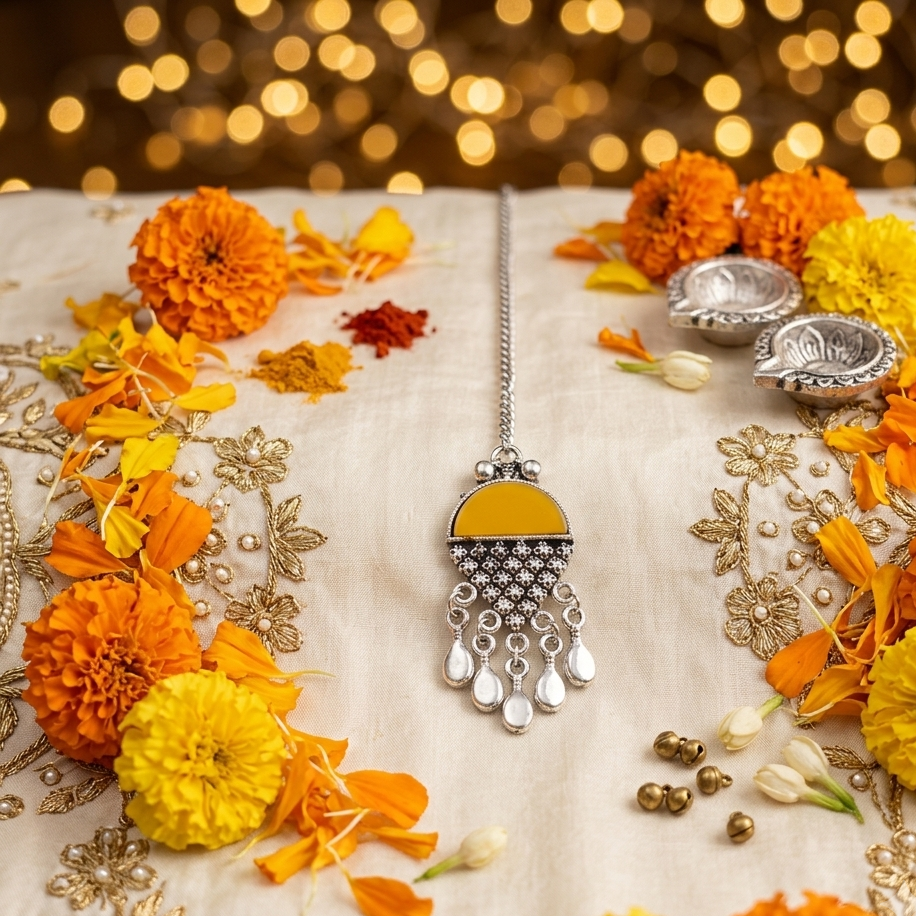 The99Jewel Oxidised Navratri Mangtikka for Women Traditional Festive Jewellery