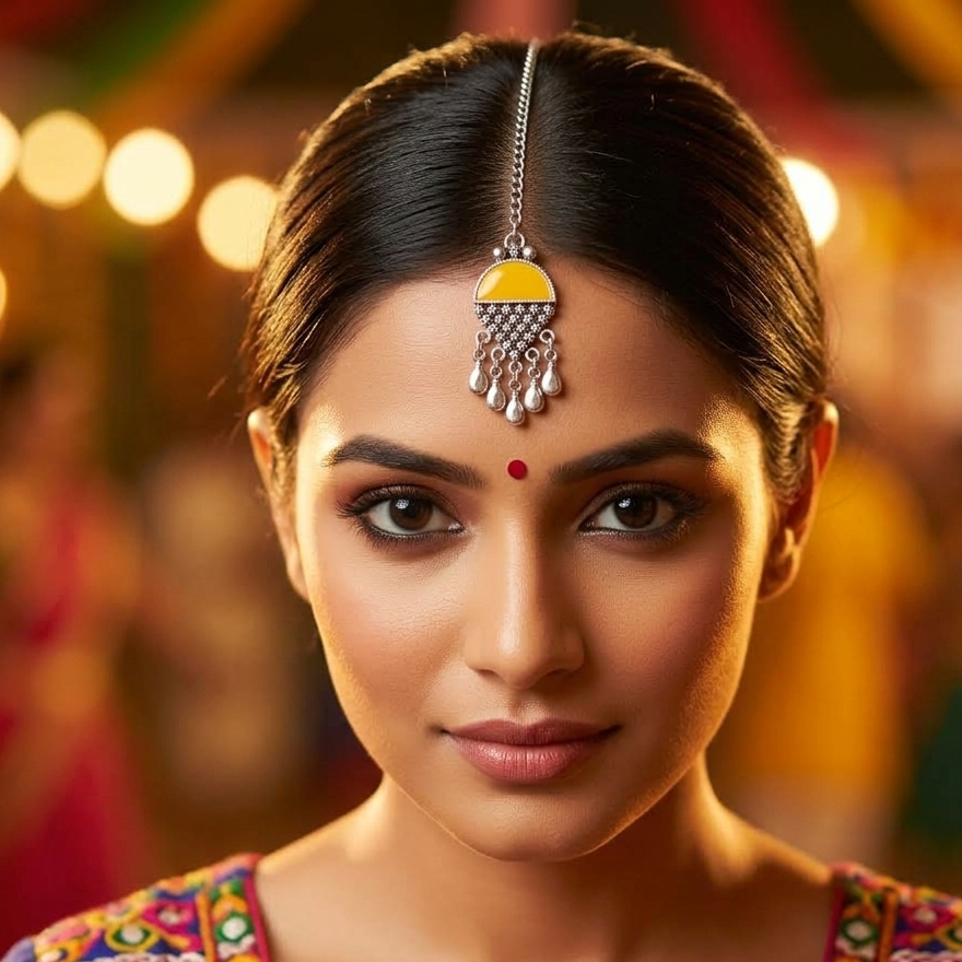 The99Jewel Oxidised Navratri Mangtikka for Women Traditional Festive Jewellery