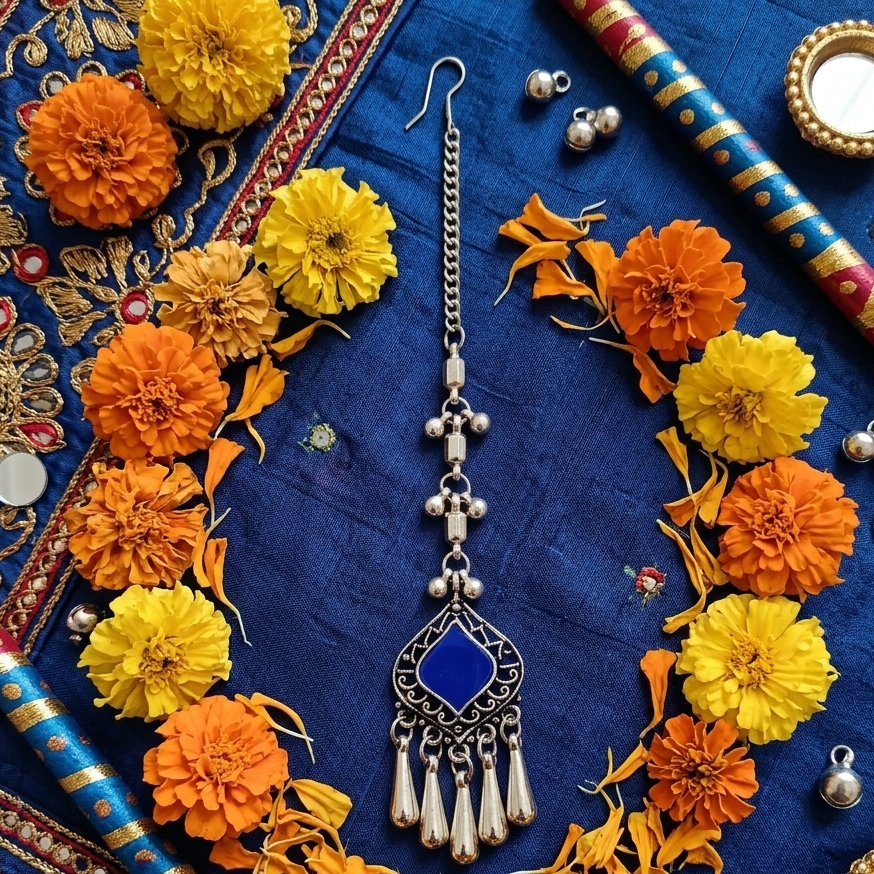 The99Jewel Oxidised Navratri Mangtikka for Women Traditional Festive Jewellery