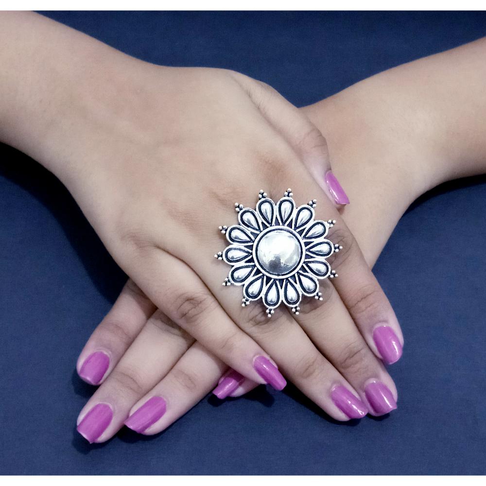 The99Jewel silver plated adjustable finger ring