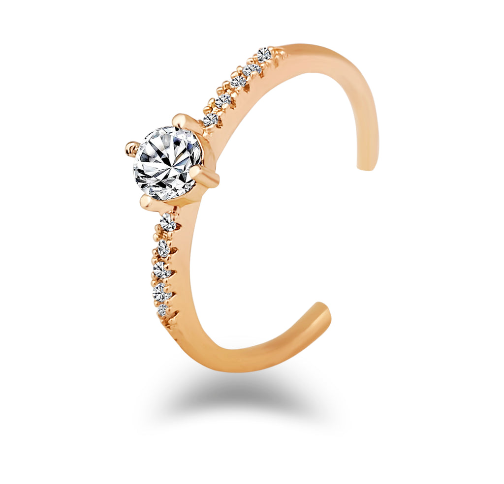 The99Jewel Gold Plated 2 In 1 Crown Adjustable Ring For Women & Girls