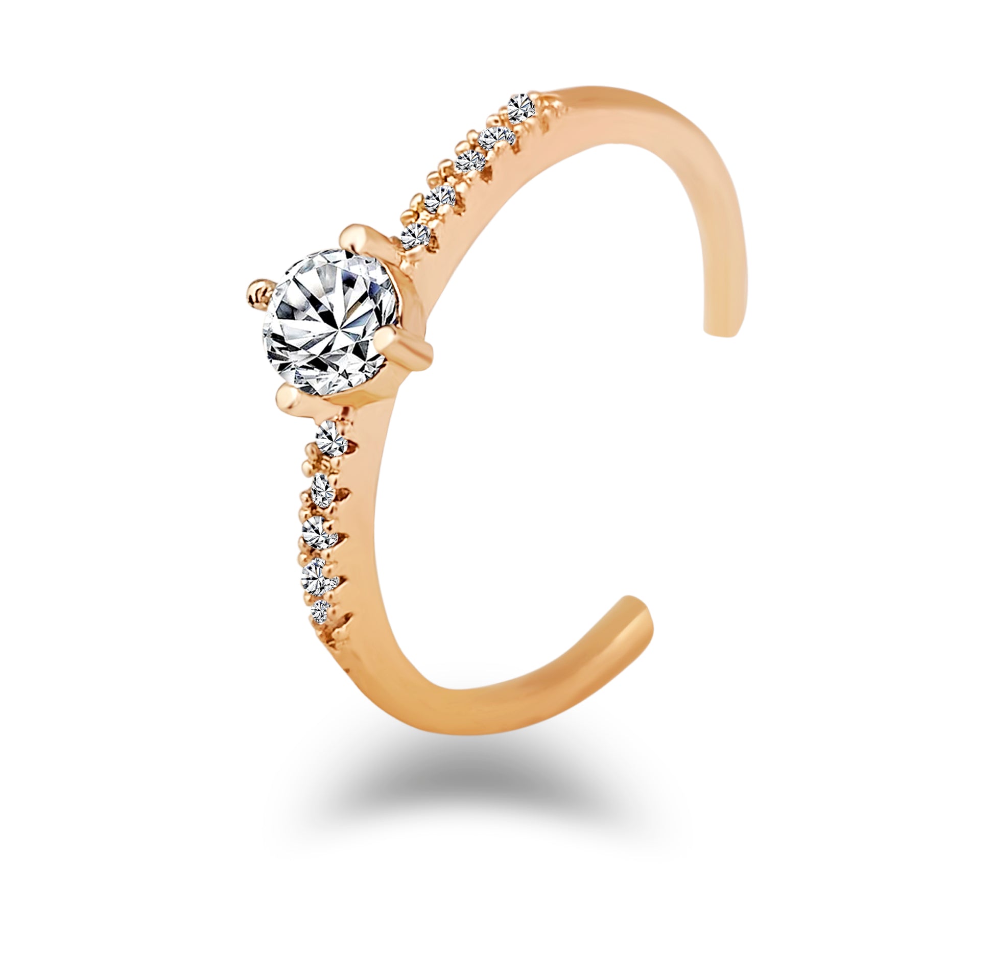 The99Jewel Gold Plated 2 In 1 Crown Adjustable Ring For Women & Girls