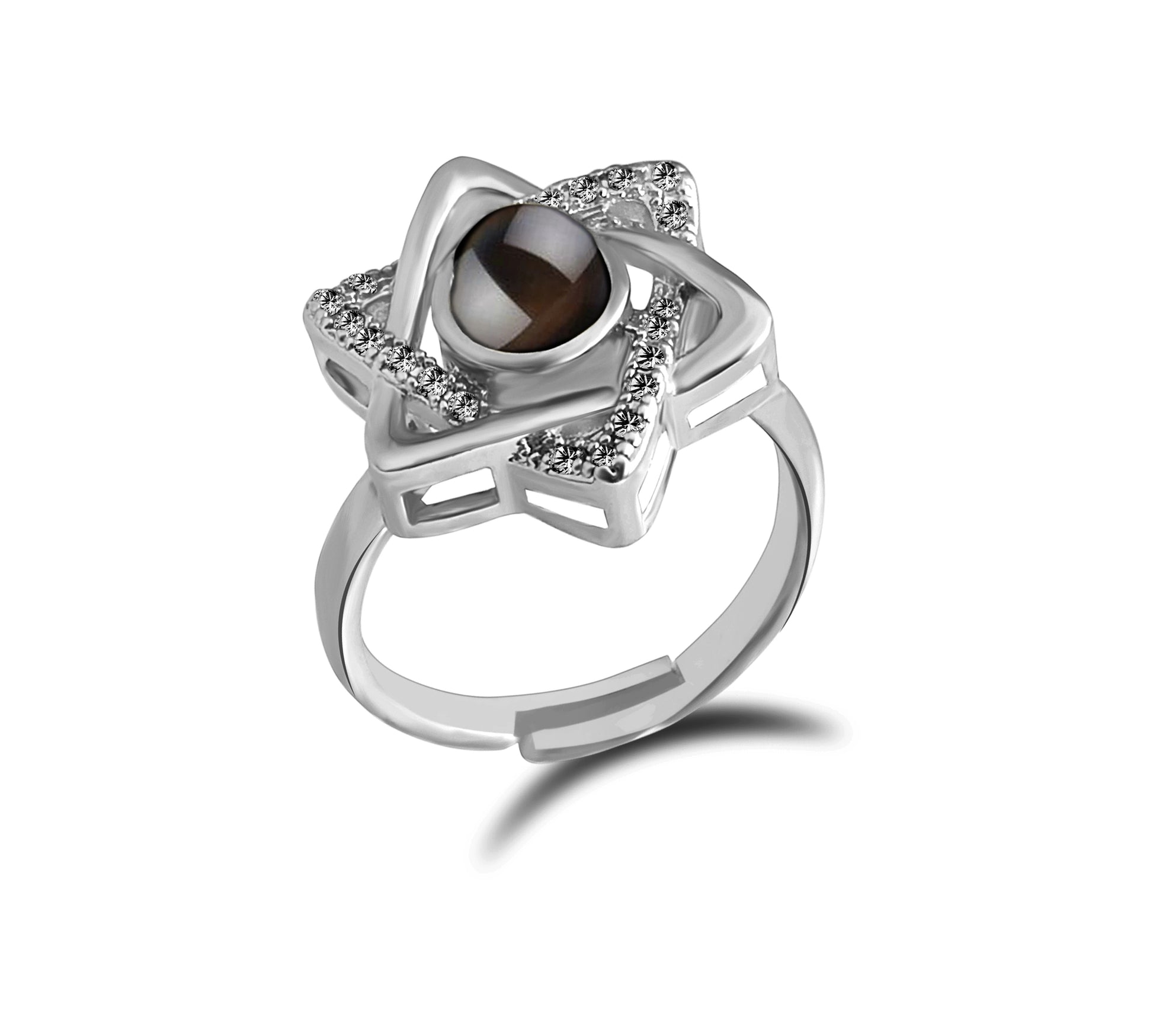 The99Jewel Silver Plated " 100 language I LOVE YOU" Stylish Adjustable Ring