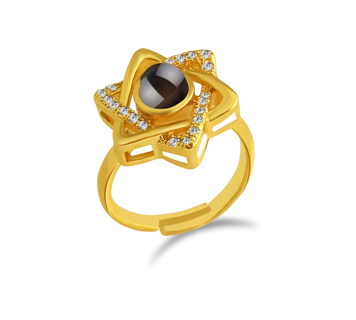 The99Jewel Gold Plated " 100 language I LOVE YOU" Stylish Adjustable Ring